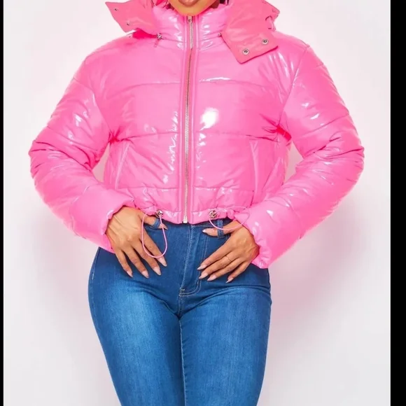 ★LUVISTRUE★AM GLOSSY SHORT PUFFER JACKET(PINK)★正規品 Luvistrue [Lee Yu-jeong PICK] AM GLOSSY SHORT PUFFER JACKET